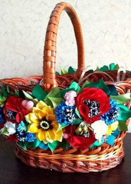 Фотовиставка оздоблення для Великоднього кошика у техніці канзаши